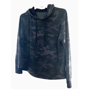 Unbranded Women's Black Gray Camo Hooded Sweatshirt Size XL